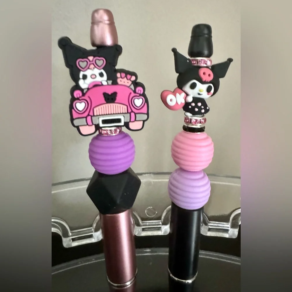 Kuromi Set of TWO Handcrafted Writing Pens Hello Kitty & Friends Sanrio